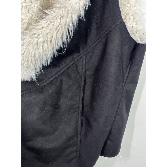 Sanctuary Vest Womens XL Jacket Faux Suede Faux Fur Coat Fall Winter Sleeveless - Picture 13 of 16